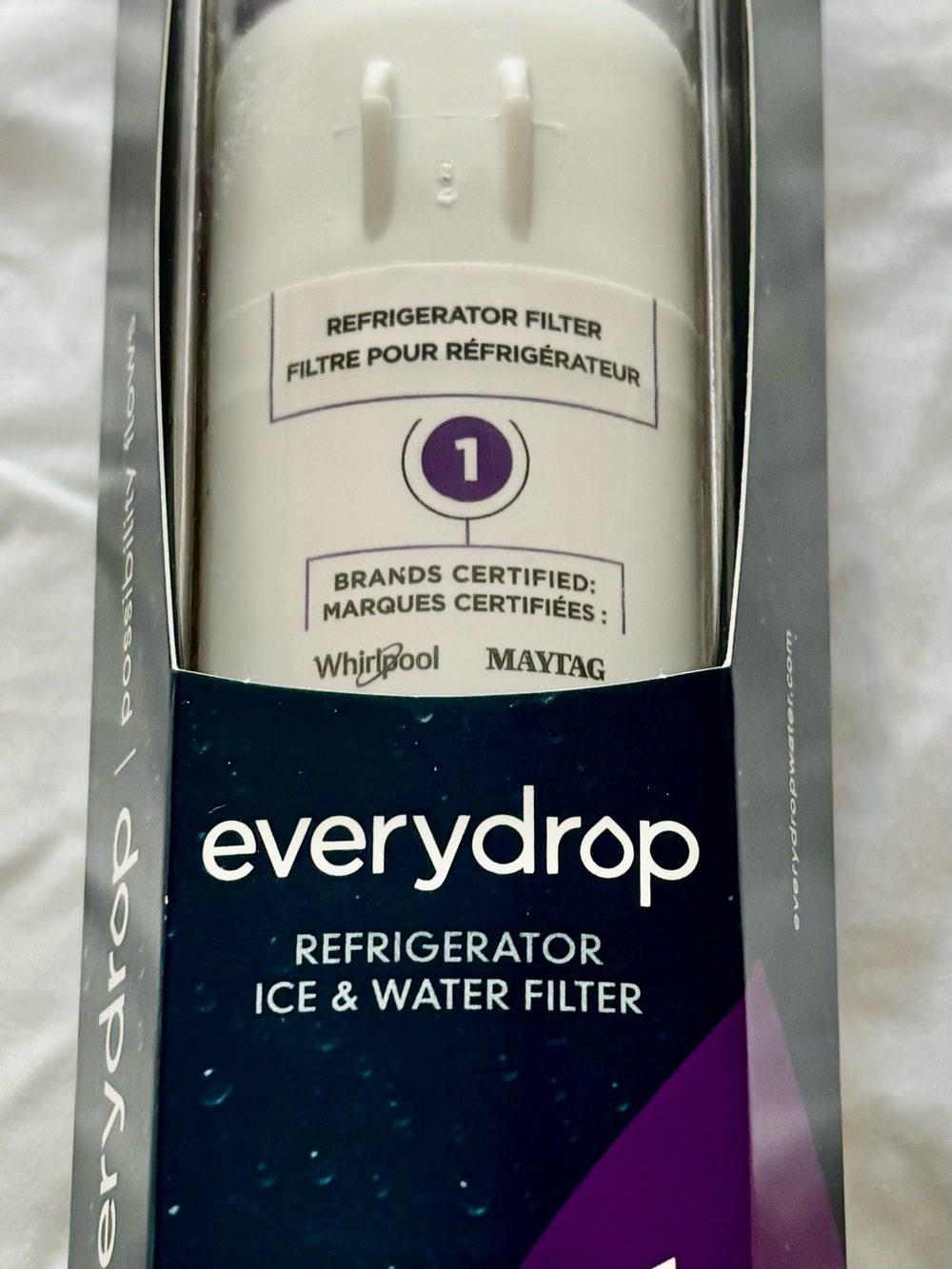 EveryDrop Refrigerator Ice & Water Filter 1 Whirlpool Maytag 6 Month Filter
